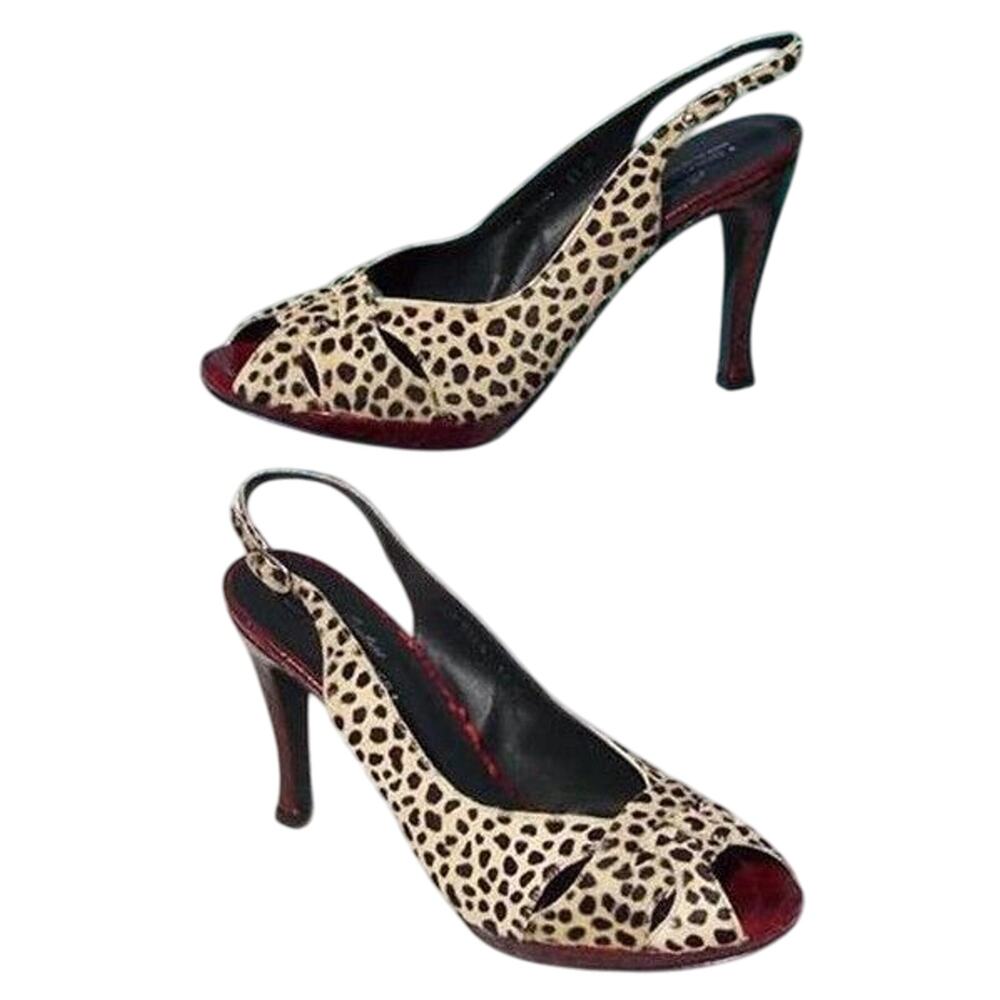 Donald Pliner Black White Gator Leather Chita HairCalf Shoe Peep Toe NWT $395 11
